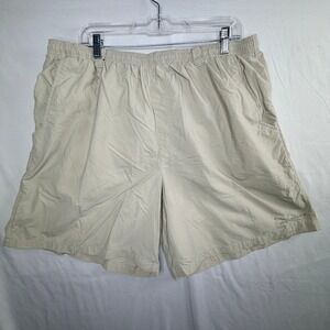 Columbia Omni-Shade Mens XXL Khaki Tan Mesh Lined Hiking Fishing Shorts 8 Inseam